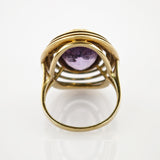 Goldring mit Amethyst im Stil der 1970er Jahre