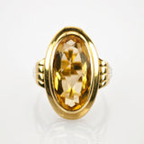 Goldring mit Citrin im Stil der 1960er Jahre