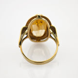 Goldring mit Citrin im Stil der 1960er Jahre