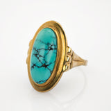 Goldring mit Türkis im Stil der 1960er Jahre