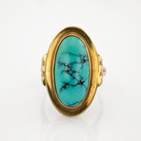 Goldring mit Türkis im Stil der 1960er Jahre