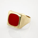 Goldring mit Karneol im Stil der 1970er Jahre