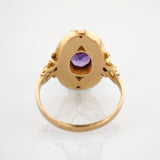 Goldring mit Amethyst und Diamanten im Jugendstil