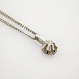 Weißgold Kette mit Diamant Anhänger Solitär modern