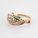 Ring Roségold Glassteine Blattmotiv im Stil des Jugendstil
