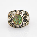 Silberring mit Abalone Muschel-Cabochon mit US ARMY Gravur
