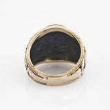 Silberring mit Abalone Muschel-Cabochon mit US ARMY Gravur