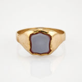 Goldring mit Kamee zweifarbig um 1950
