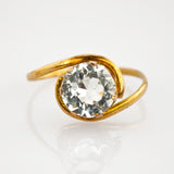 Ring aus Gold mit Glasstein um 1960