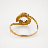 Ring aus Gold mit Glasstein um 1960