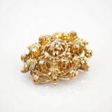 Brosche/Anhänger aus Gold mit Diamanten Blütenornament um 1900