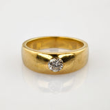 Goldring mit Diamant schlicht modern um 1970