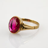 Goldring mit Rubin oval elegant um 1960