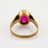Goldring mit Rubin oval elegant um 1960