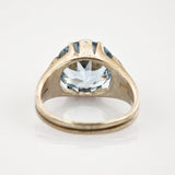 Silberring mit hellblauem Topas Mid-Century um 1960