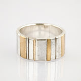 Ring aus Silber und Gold geometrisch modern um 1970