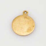 Runder Goldanhänger mit eingravierter Zahl 375 für Goldreinheit an kleiner Schlaufe