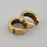 Zwei kleine goldfarbene Creolen mit klaren Steinen, vintage Look, leicht gebraucht.